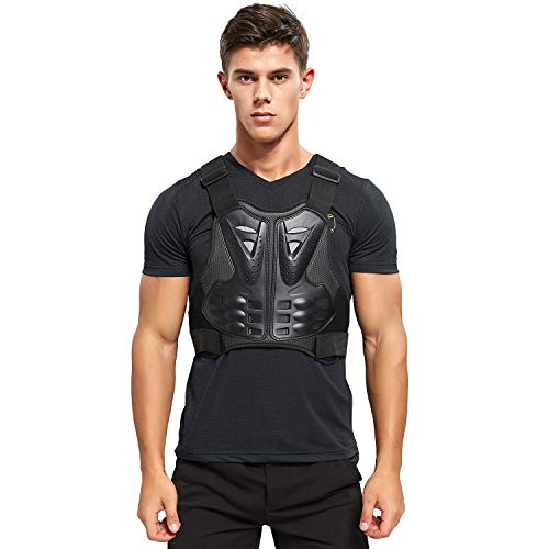 PELLOR Motorcycle Armor Vest Chest Back, Motocross Body Guard Vest Skiing Riding Skating Anti-Fall Vest Protective Gear - size: Small