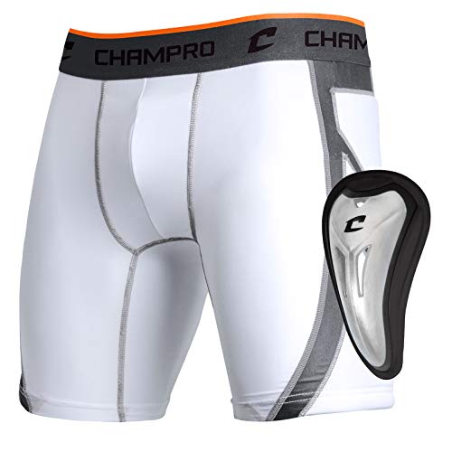 Champro Wind Up Compression Polyester/Spandex Sliding Short W/Cup, Adult - size: Medium