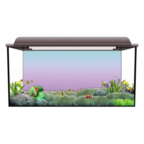 Aquarium Background Aquarium Background Sticker, Blue Transition Painting Wallpaper Fish Tank Backdrop PVC(Black,40x80cm)