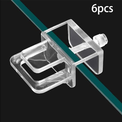 6 Pcs Aquarium Net Clip Fish Tank Anti Jumping Net Clip Tank Screen Net Holders Easy to Install Office Parts Replacement Home Pets Supplies Fixer Holder Acrylic Fixed Clip Aquarium Accessories