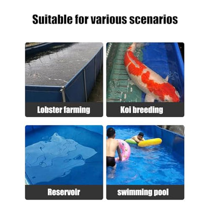 PVC Canvas Fish Pool Pond for Koi Fish Turtles Swimming, Aquarium Transparent Viewing Window Pool Pond with Drain Valve and Frame, Large Aquaculture Pool Temporary Holding Water Storage Tank - size: 100*100*40cm