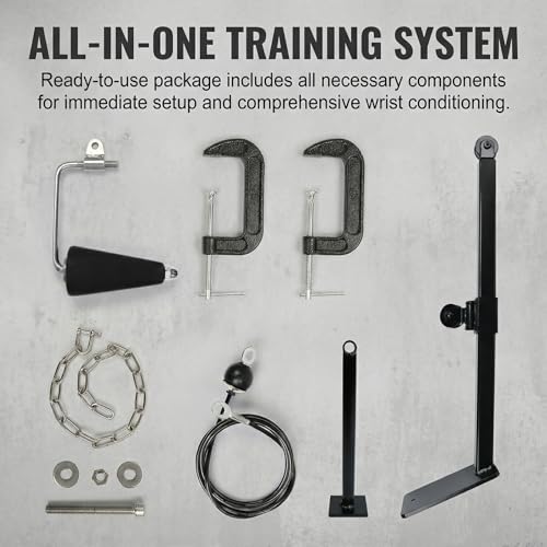 Arm Wrestling Battle Table Training System, Tabletop Pulley Machine for Wrist & Forearm Strength Development with Handle(Black)