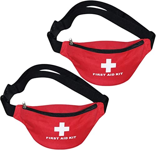 First Aid Empty Kit,Compact and Lightweight Waterproof First Aid Bag Empty with Zippered for Emergency at Home, Office, Car, Outdoors, Boat, Camping, Hiking(Bag Only) (2 Pack Fanny Pack) - size: 11 x 5.5 x 3.5 inch