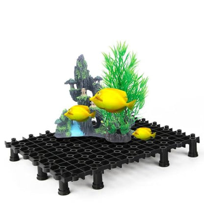 Hemobllo 2pcs Multi-Function Tank Bottom Plate, PVC Aquarium Divider with 8 Nail Set for Tanks (Black)