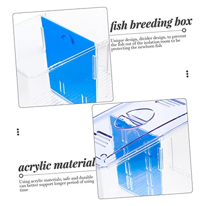 BESPORTBLE Mini Acrylic Fish Breeding Box with Double Compartments for Betta Guppy Incubation Transparent Isolation Tank for Juvenile Survival and Aggressive Fish Separation