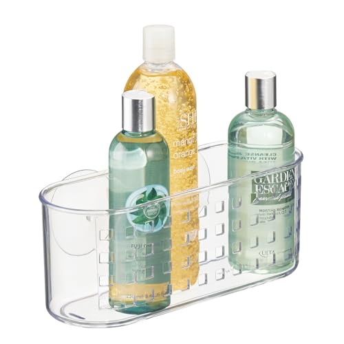 iDesign Hanging Suction Shower Caddy Basket for Bathroom Storage - Clear - Made in USA - style: Pack of 1