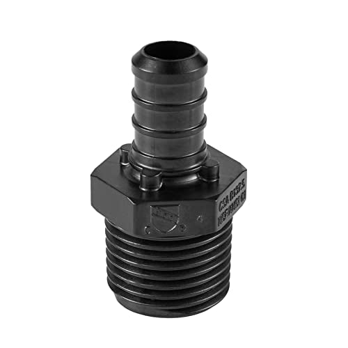 10-Pack EFIELD Poly PPSU Barb Crimp Pex Fitting 1/2" Pex X 1/2" NPT Male Adapter, Potable Water, cUPC Certified,(PPSU1807034) - size: 1/2" P10, style: Male Adapter