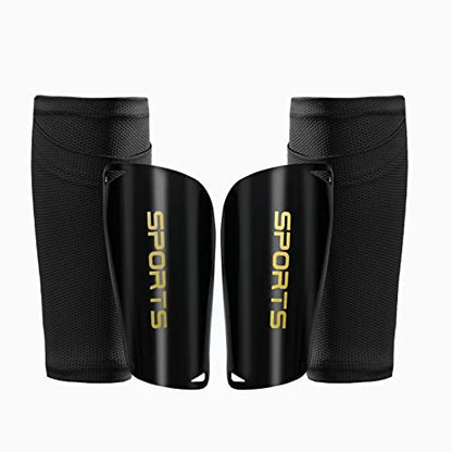 AIMISICAR Kids Youth Soccer Shin Guards for 3-15 Years Old, Boys & Girls - color: Black, size: L ( 4'7" - 5'8" Tall )