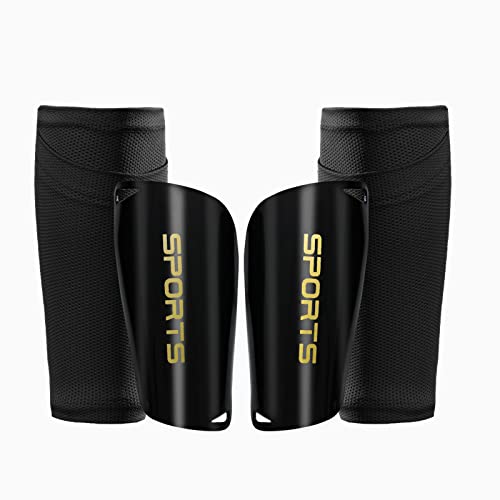 AIMISICAR Kids Youth Soccer Shin Guards for 3-15 Years Old, Boys & Girls - color: Black, size: M ( 3'10" - 4'4" Tall )