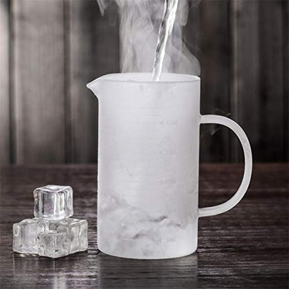 1L Glass Measuring Cups Jugs with Lid Large Measuring Pitcher Beaker Measured Mug Measure Liquid Milk Glass Cup Clear Scale with Spout& Insulated Handle,for Hot/Cold Fluid