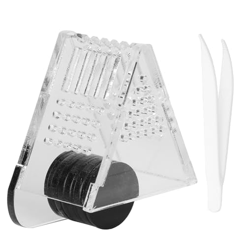 SUNGOOYUE Acrylic Magnetic Fish Feeding Device Transparent Shrimp Feeder with Tweezer Red V Shape Cone for Aquarium Live Frozen Food Feeding for Fish Tank Shrimp Keepers