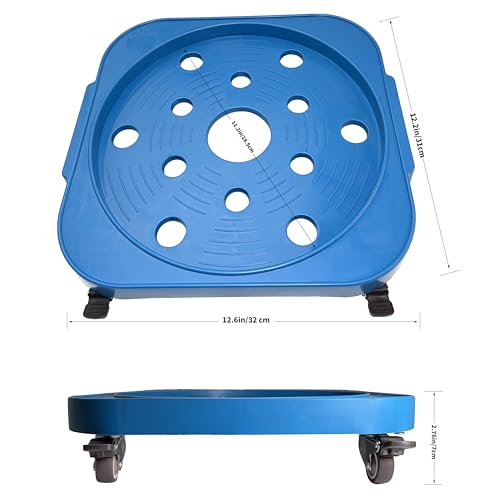 11" 5-Gallon Water Bottle Jug Caddy with 4 Rolling Swivel Casters - Heavy-Duty 5-Gallon Bucket Dolly & Plant Stand, Blue - color: Blue