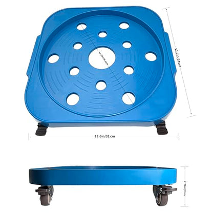 11" 5-Gallon Water Bottle Jug Caddy with 4 Rolling Swivel Casters - Heavy-Duty 5-Gallon Bucket Dolly & Plant Stand, Blue - color: Blue