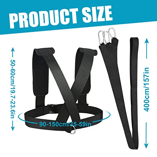 Sled Harness Workout Resistance and Assistance Trainer Physical Training Resistance Rope Kit Improving Speed, Stamina and Strength - color: 13.1FT