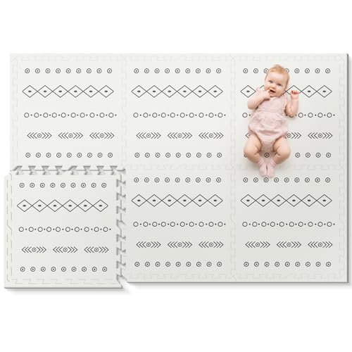 6PCS Baby Foam Play Mat, 72x48 Baby Crawling Mat, Floor Mats for Kids for Infants with Interlocking Floor Tiles, Toddler Playmats for Indoor and Outdoor, Easy to Clean Playroom Mat (Bohemia) | 0.48-inch Thick, Waterproof, Non-Toxic, Portable - color: Bohe