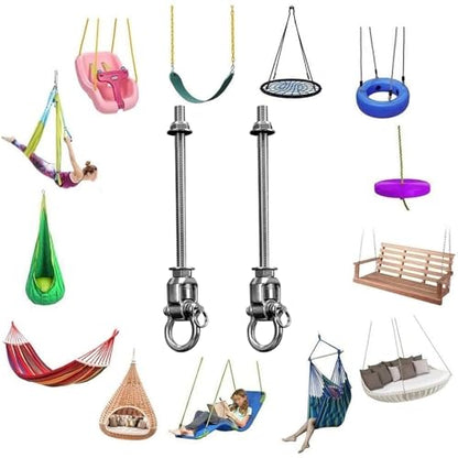 4 Heavy Duty Swing Hangers 360° Bearing Stainless Steel Swing Hooks 1000LBS Capacity Playground Sandbag Hammock Chair Porch Swing - size: 4 Pack 360°