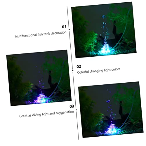 Colorful Led Aquarium Air Bubbler USB Connection Oxygen Diffuser for Fish Tanks and Aquariums Creates Tiny Air Bubbles to Oxygen Levels for Home Office and Pools