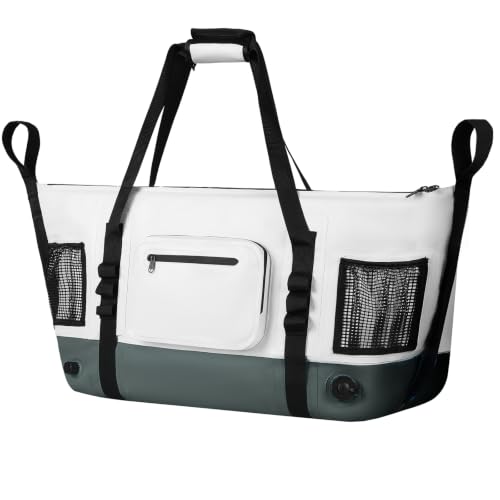 Insulated Fish Cooler Kill Bag with Flat Bottom-26x18 31x14 40x16 50x18 60x20 70x25 Inches Waterproof Fishing tackle Kill Cooler Bag - color: LightGrey-31x14x8