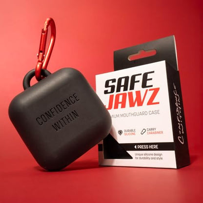 SAFEJAWZ Black Premium Mouth Guard Case with Carabiner Clip - color: Black