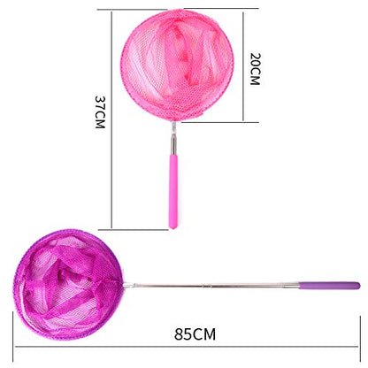 lasenersm 1 Piece Telescopic Butterfly Net Telescopic Kids Fishing Net Telescopic Butterfly Fishing Nets Catching Insects Bugs Nets for Catching Fish Shrimp Butterfly Insect(Purple)