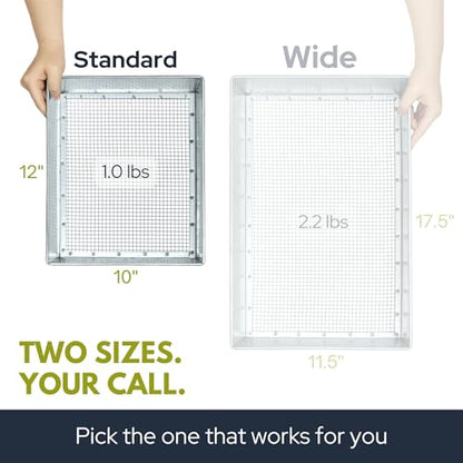 Soil Sifter, Standard Size (12 x 10 inches) with 1/4-inch Mesh, Garden Sieve for Dirt, Sand, Rocks, and Compost - size: 1/4 inch