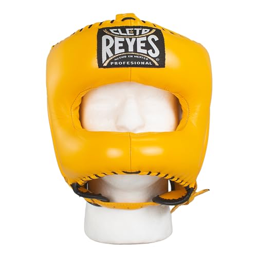 CLETO REYES Boxing Traditional Headgear for Men and Women, Sparring Fighting Sports, Kickboxing, MMA, Muay Thai - color: Brilliant Yellow