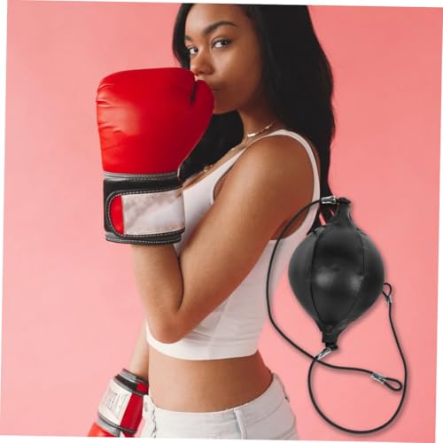 DECHOUS Professional Hanging Boxing Speed Ball PU Leather Punching Bag for Agility Reflex Training Reinforced Seams Pear Shape Design for Accurate Punches and Hand Eye Coordination