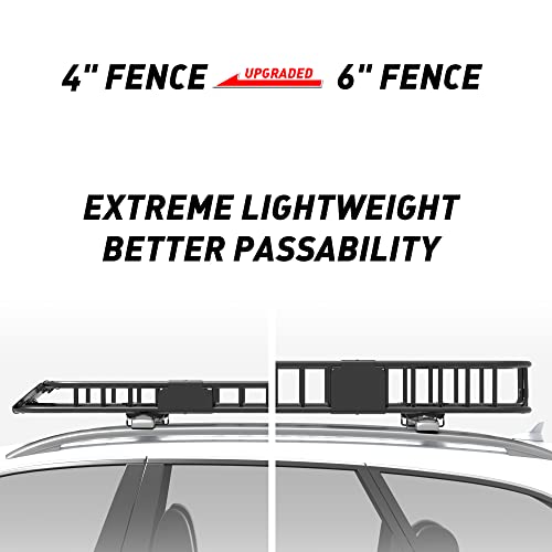 Wildroad Rooftop Cargo Carrier Combo Roof Rack Cargo Basket 84" x 50" x 4" - size: 84" x 50" x 4"