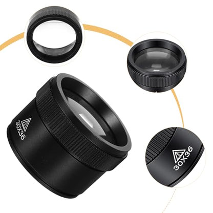 Magnifying Glass Professional Jewelry Loupe 30X Portable Pocket Reading Magnifier Magnifier Optics Loupes Loop Microscope Magnifying Glass Lens Mini Desk Magnifiers for Jeweler Stamps Maps Antique