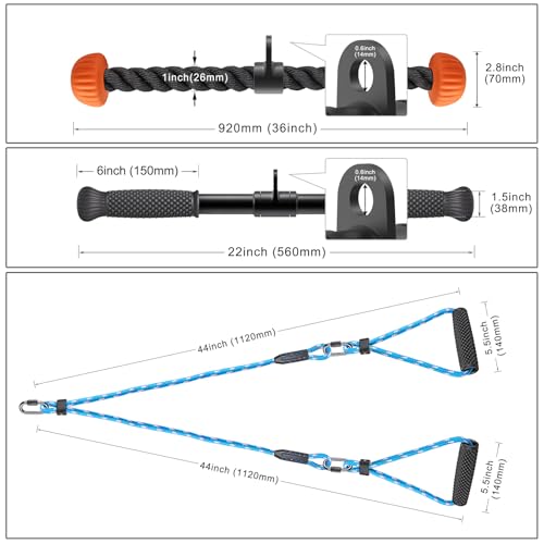 SELEWARE 48'' Heavy Duty Wall Mount Pull Up Bar with Cable Pulley System - color: A. Black Pull Up Bar with Cable Pulley System