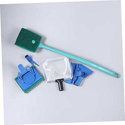 BESPORTBLE Fish Tank Kit with Scraper Gravel Rake Plant Fork Sponge Spoon Net Durable Aquarium Tools for Easy Tank Maintenance Green