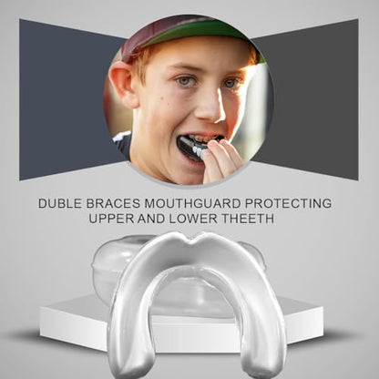 Kombat USA Kids BJJ Mouth Guard | Shock Absorbing Mouth Protection | Kids Mouth Guard for BJJ, MMA, Wrestling, Sports| Custom Fit BJJ Mouth Guard for Kids (White)