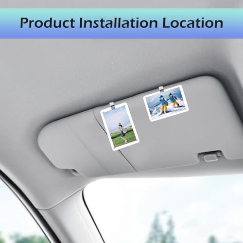 Qurbun 2 PCS Car Picture Holder for Sun Visor, 2.36" x 3.5" Clear Acrylic Personalized Photo Holder, Universal Personalized Car Accessories with Clips for Easy Display (Transparent)