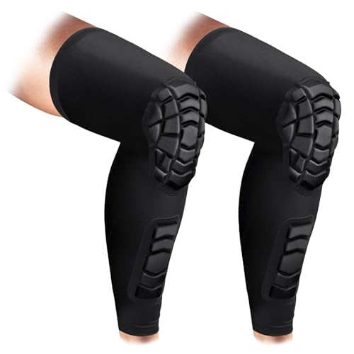 Wrestling Knee Pads Compression Leg Sleeve with Knee Pad and Calf Pad, 1 Pair Knee Sleeve with Shin Guards Shin Pads for Football, Baseball, Rugby, Lacrosse (2, Black, Medium) - color: Black, size: Medium