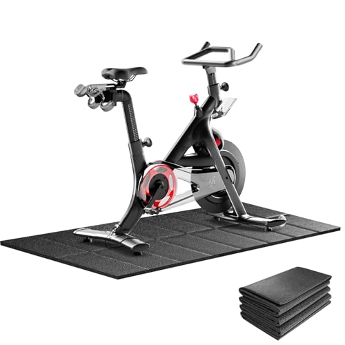 THAILE Exercise Bike Mat for Peloton, 63" x 30" x 4mm Floor Protector | Stability & Cushioning Reduces noise and vibration under Peloton-compatible bikes, spin bikes, treadmills and walking pads. - size: 63"L x 30"W x 0.16"Th