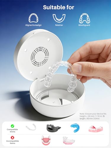 Voraiya U/V Retainer Case with Fan Dry, U-V-C LED 265nm Retainer Dryer - color: White
