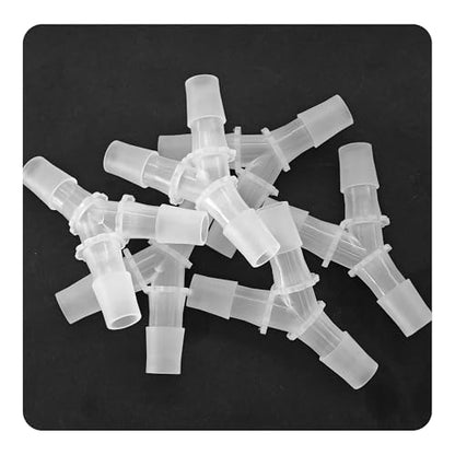 6Pcs 1/2" Hose Barb Fitting Equal Barbed, Transparent Y Shaped 3 Way Plastic Joint Splicer Mender Adapter Union for Air Line Tubing Pipe - size: 0.5 Inch