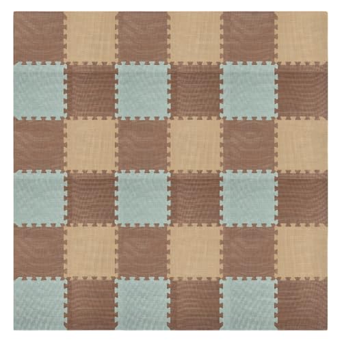 We Sell Mats Interlocking Foam Floor Tiles - 3/8" Thick Sage Mix 36-Pack - color: Sage Mix, size: 36 Square Feet (36 Tiles)
