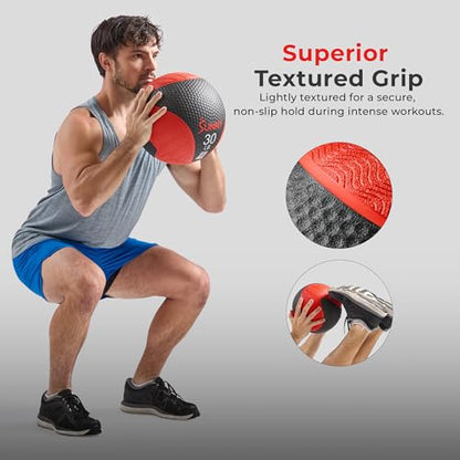 Sunny Health & Fitness Medicine Ball with Premium Dual Textured Grip - size: 20 LB