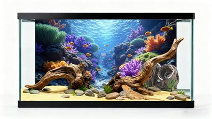 3 Pack Aquarium Background 48x18 inches Fabric Aquarium Background Fish Tank Undersea Corals Sunshines Rock Aquatic Plants