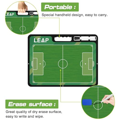 Coach Board Premium Tactical Clipboard Two Sides with Full & Half Court Dry Erase Marker Board for Basketball, Baseball, Soccer, Football, Hockey - color: Hand Held-Soccer Board