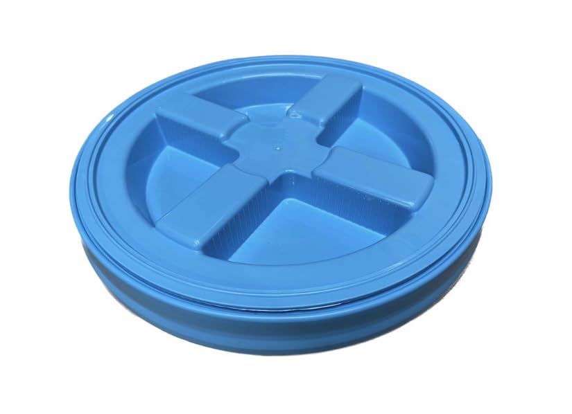 Screw on Lid for 5 Gallon Plastic bucket container fits 3.5, 5, 6, 7 gallon pail (Aqua)
