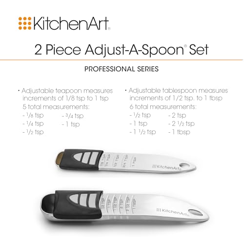 KitchenArt Pro Adjustable Measuring Set, Includes Adjustable Tablespoon, Teaspoon, and 1 Cup Measuring Cup - size: Tablespoon, Teaspoon, 1 Cup