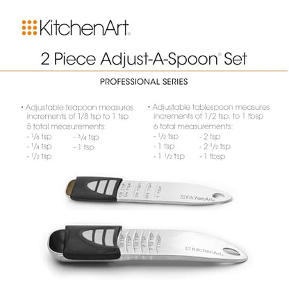 KitchenArt Pro Adjustable Measuring Set, Includes Adjustable Tablespoon, Teaspoon, and 1 Cup Measuring Cup - size: Tablespoon, Teaspoon, 1 Cup