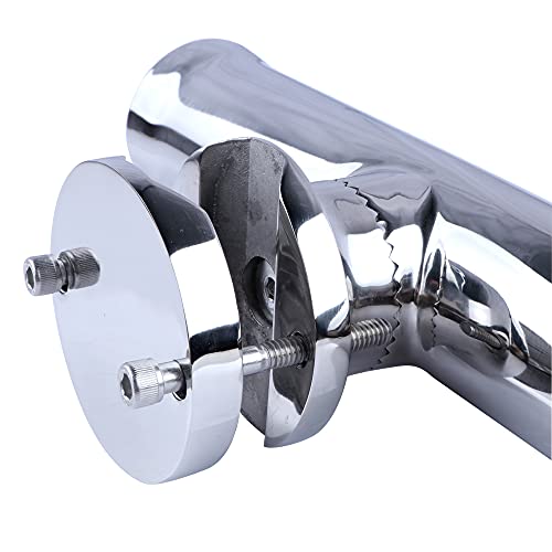 (2X) 316 Stainless Tournament Style Boat Fishing Holder Clamp on Fishing Rod Holder for Boat 1-1/4" to 2" Rail Gimbal Pin at Bottom