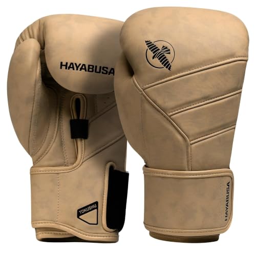 Hayabusa T3 LX Leather Boxing Gloves - color: Tan, size: 12oz