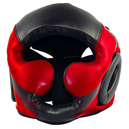 Ultimate - Kids Head Gear Guard for Boxing MMA Muay Thai Training Protection (CH, Red/Black)