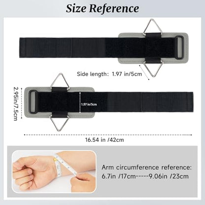 Wrist Cuffs with D-Ring, Wrist Wraps for Weightlifting with Neoprene Padding, Wrist Straps for Cable Machines - color: Black