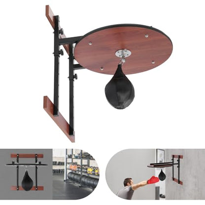 Speed Bag Platform Kit 360 Swivel, Heavy Duty Boxing Equipment, Adjustable Height Wall Mount Professional Fitness Ball Reaction Training Kit for Exercise and Fitness