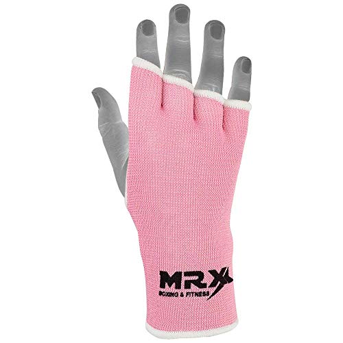 MRX Womens Training Boxing Inner Gloves Bandages MMA Fist Hand Wraps Protector Mitts - color: Pink, size: Medium
